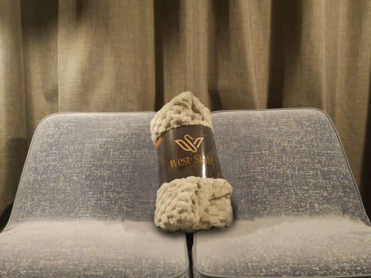 Koc w odcienie Brązowego Puszysty Ciepły 160x200