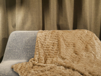 Koc w odcienie Brązowego Puszysty Ciepły 160x200